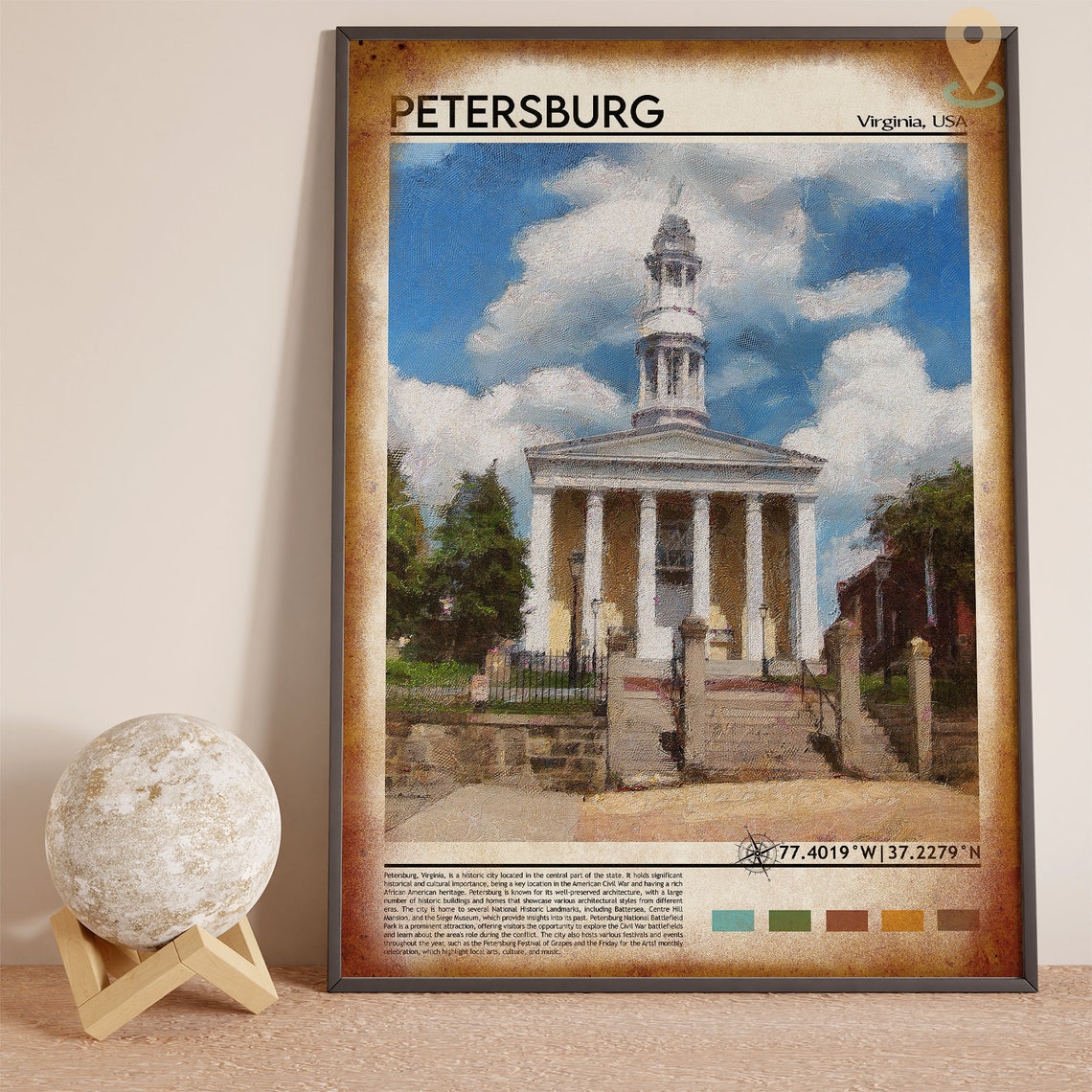 Petersburg Print Petersburg Poster Petersburg Wall Art Petersburg Travel Print Petersburg Art Print Petersburg Artwork Virginia Print - Image 4