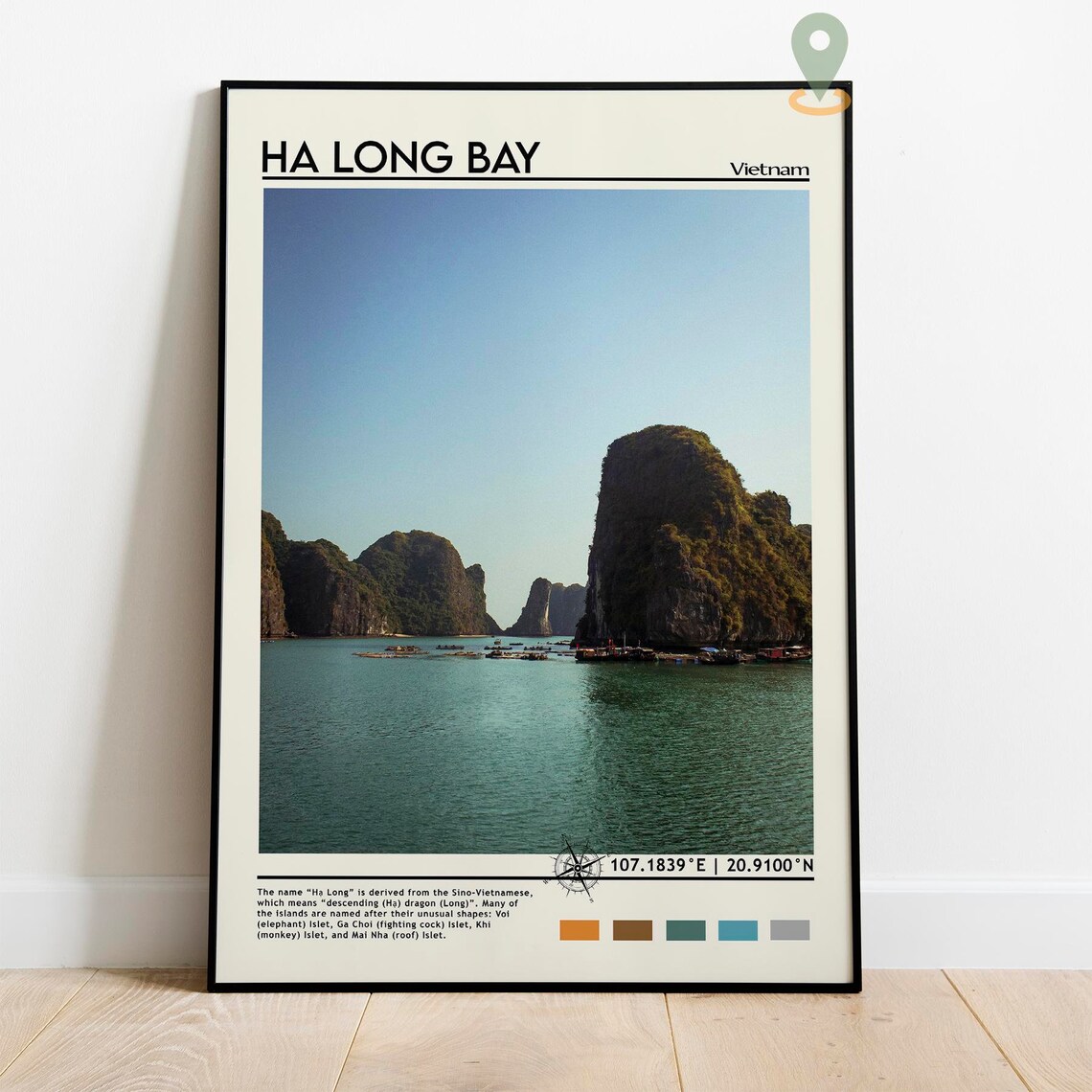 Ha Long Bay Print Vintage Poster Ha Long Bay Wall Art Ha Long Bay Poster Ha Long Bay Photo Ha Long Bay Poster Print Vietnam Poster - Image 2