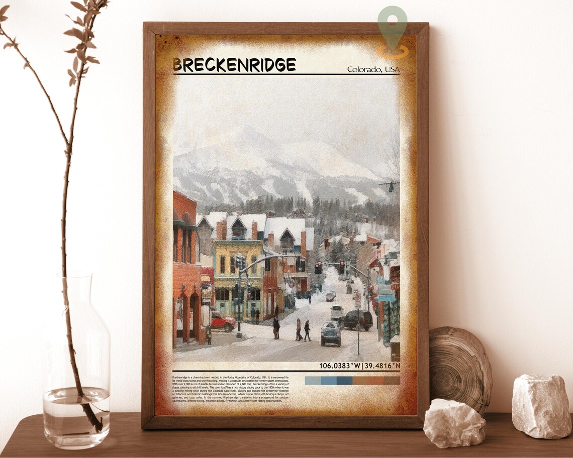 Charming Breckenridge Colorado Snowy Main Street Winter Poster - Image 6