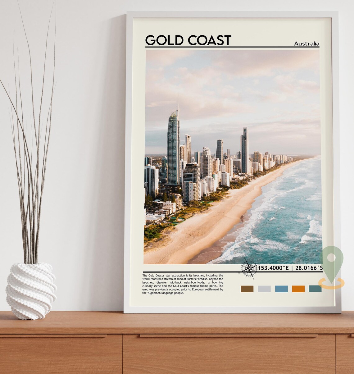 Gold Coast Print Gold Coast Poster Gold Coast Wall Art Gold Coast Travel Gold Coast Art Print Gold Coast Artwork Gold Coast Photo - Image 3