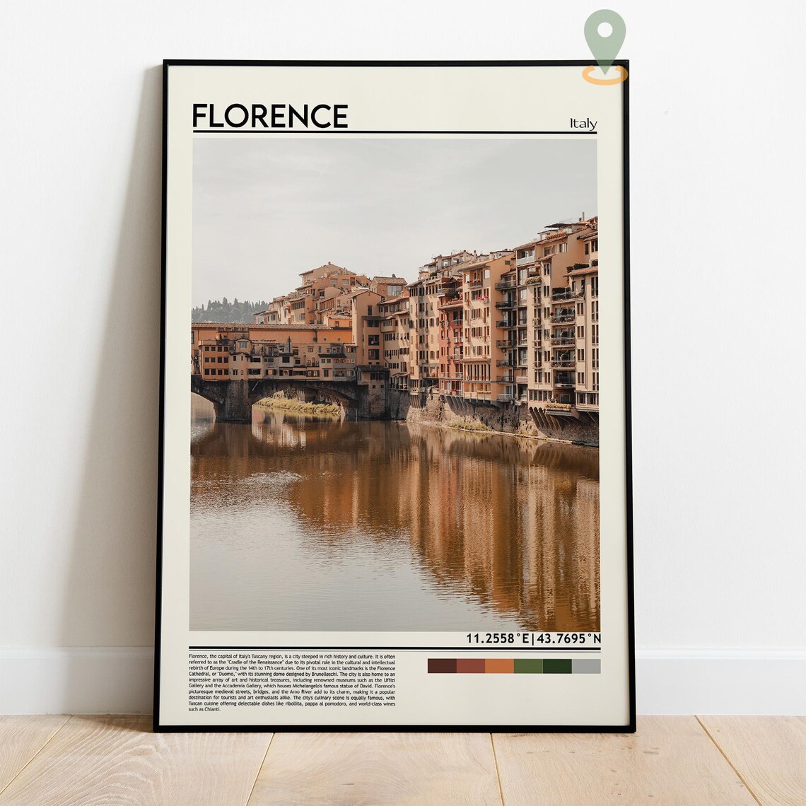 Florence Italy Ponte Vecchio Arno River Historic City Poster - Image 4