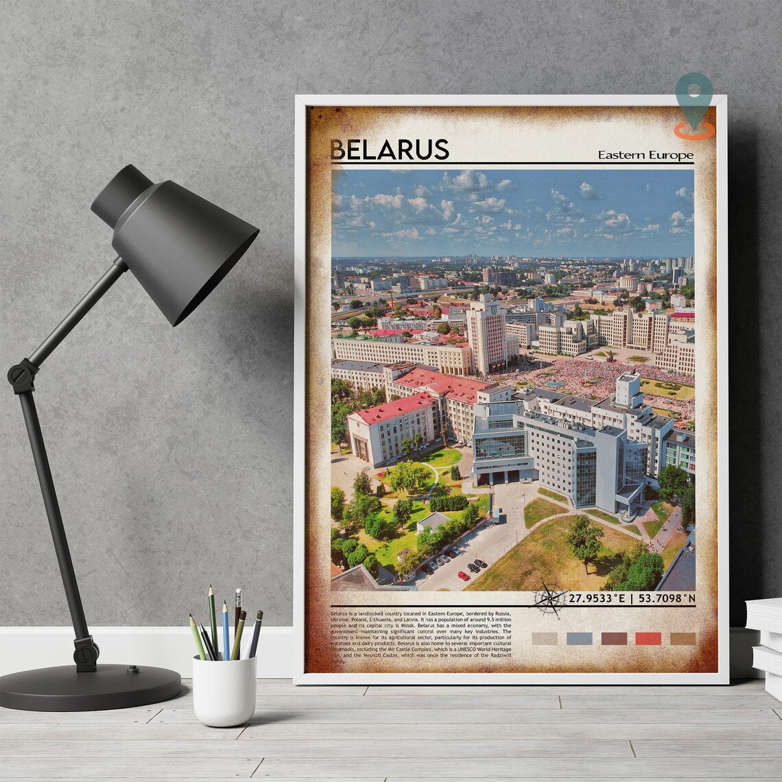 Belarus Eastern Europe Grand City Aerial Travel Photo Poster - Image 4