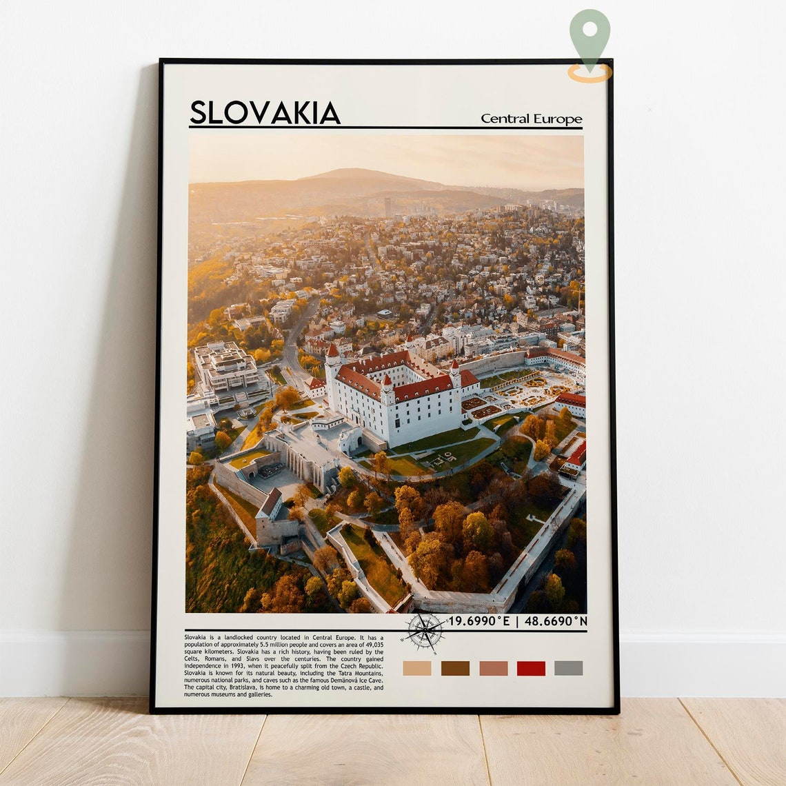 Slovakia Central Europe Bratislava Castle Sunset Aerial Poster - Image 5