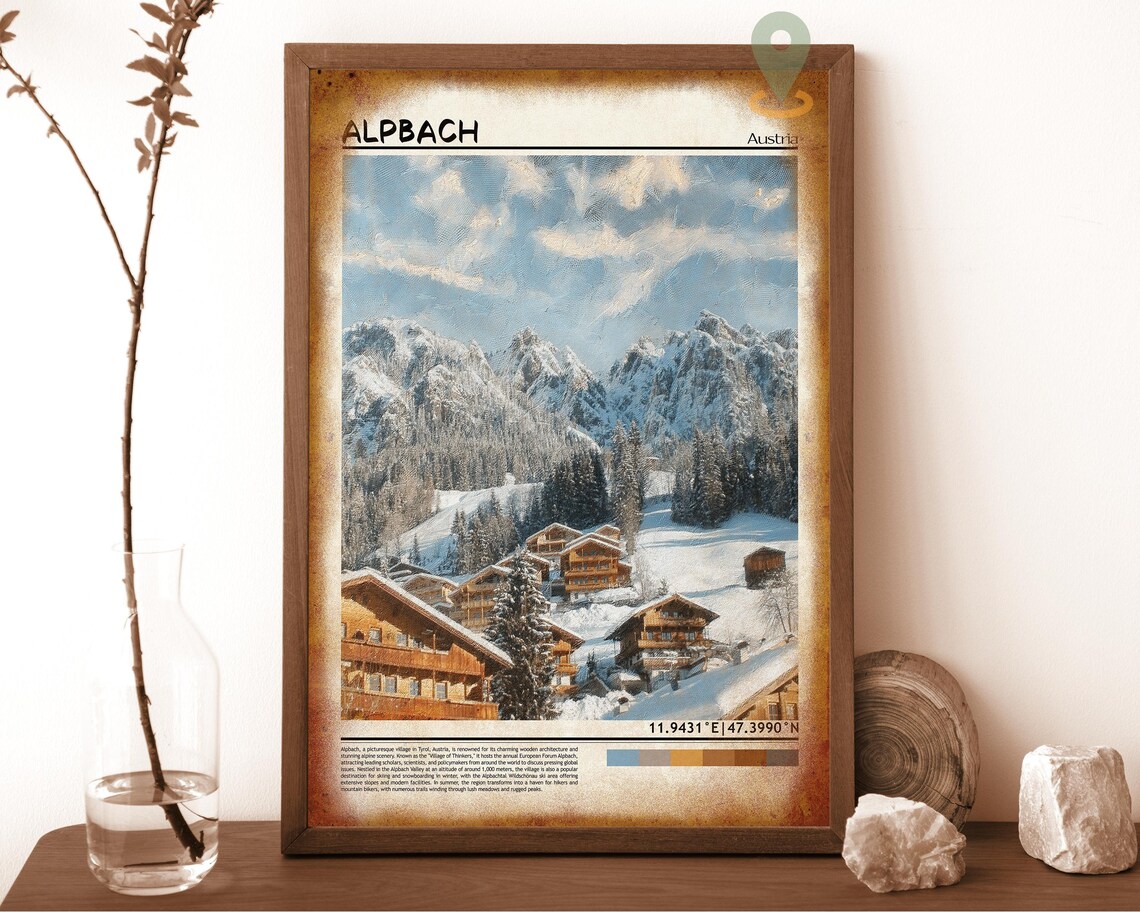 Alpbach Art Alpbach Artwork Alpbach Map Alpbach Photo Alpbach Poster Alpbach Print Alpbach Travel Alpbach Painting Alpbach Austria - Image 6