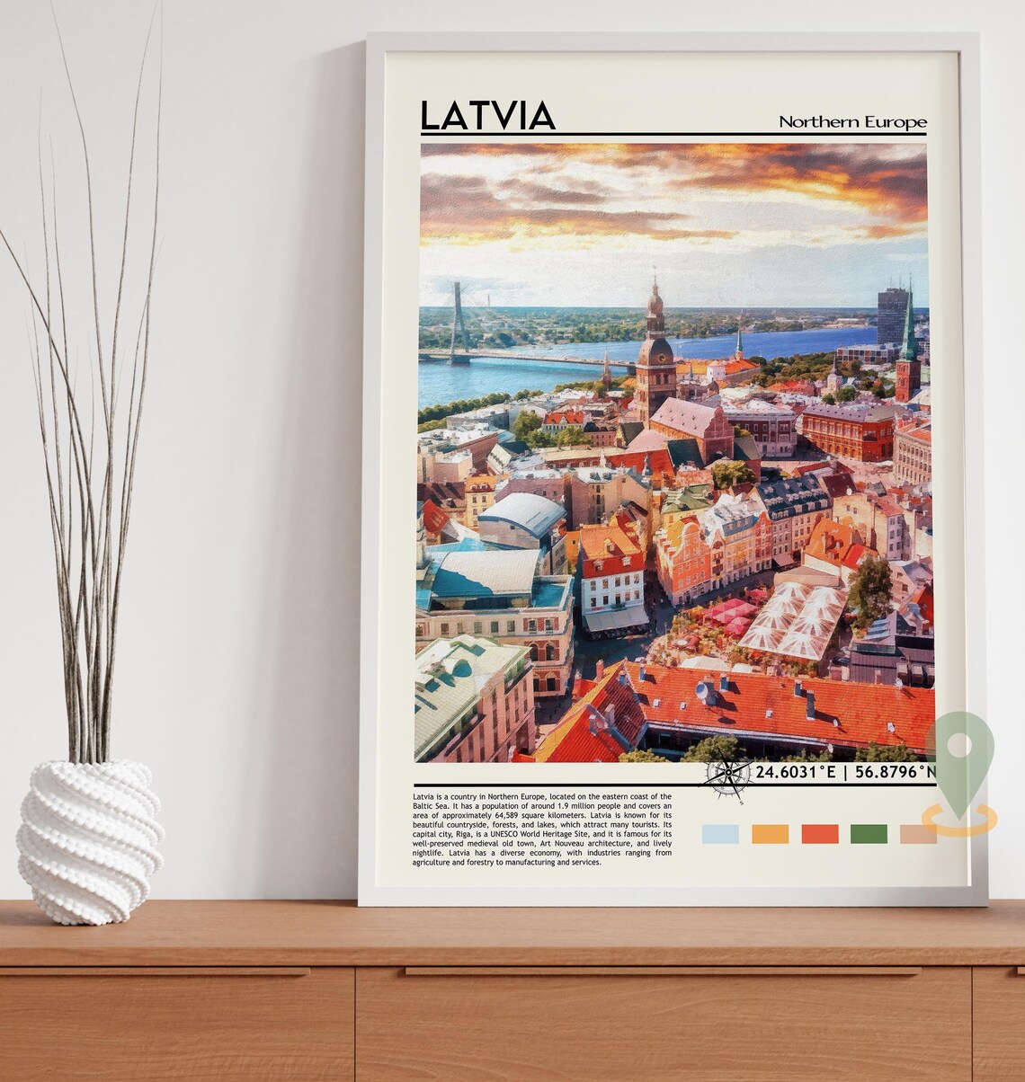 Latvia Print Latvia Poster Latvia Wall Art Latvia Travel Latvia Art Print Latvia Artwork Latvia Photo Latvia Riga Print Riga City - Image 5