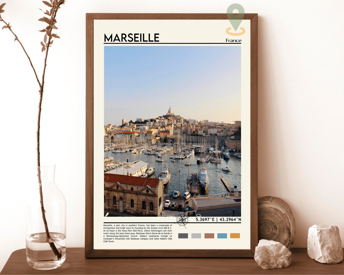 Marseille Print Marseille Poster Marseille Wall Art Marseille Travel Marseille Art Print Marseille City Artwork Marseille France Print