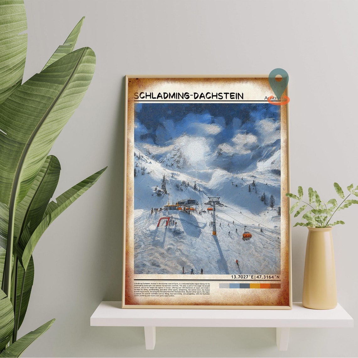 Schladming Dachstein Austria Alpine Ski Resort Snowy Slopes Poster - Image 5