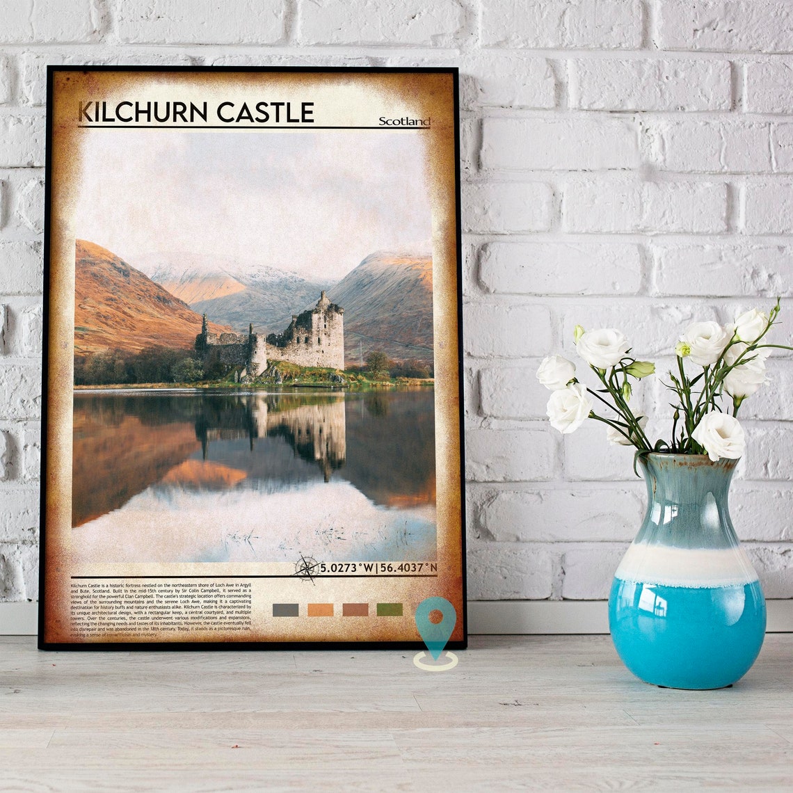 Kilchurn Castle Scotland Loch Awe Ruins Mountain Lake Travel Print - Image 3