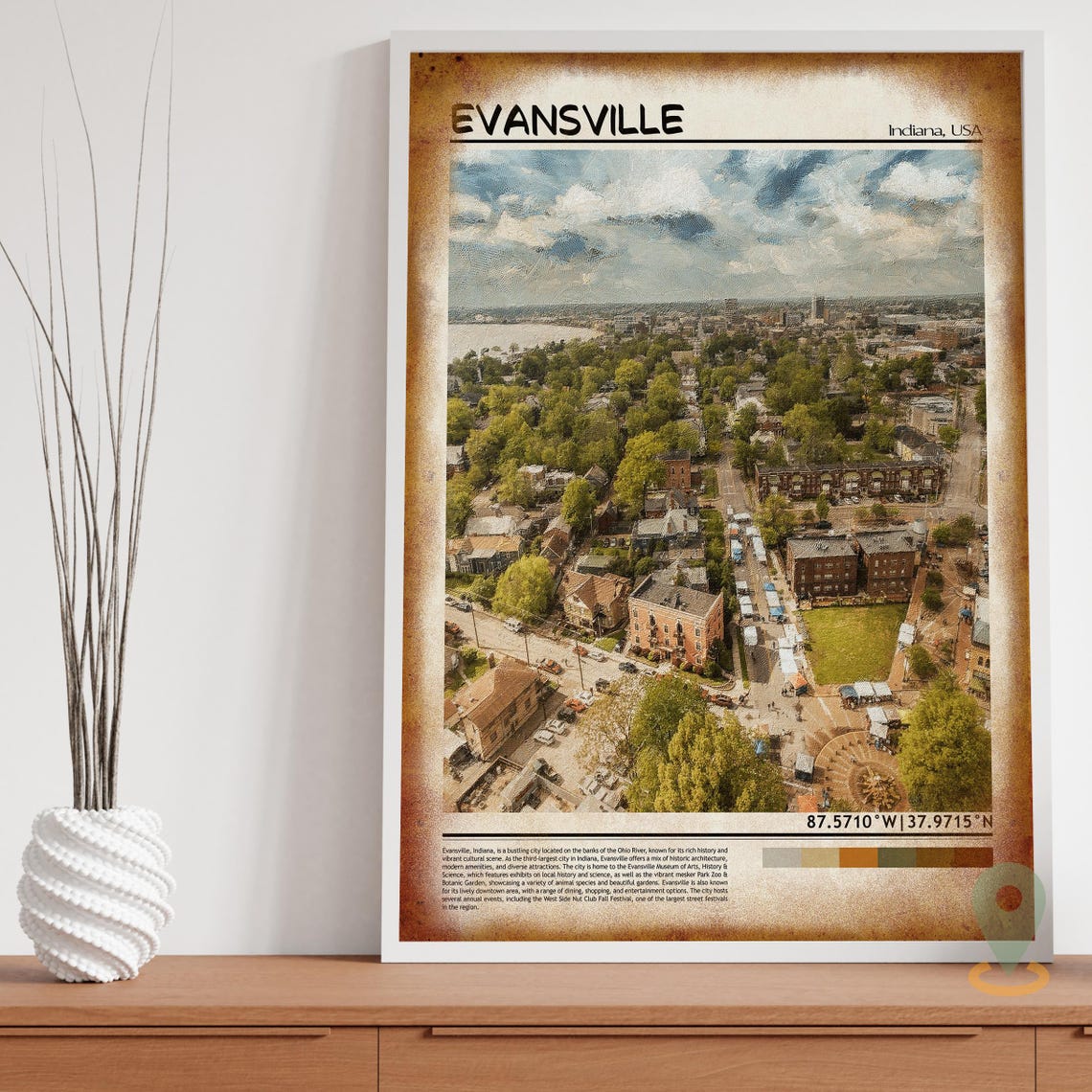 Evansville Print Evansville Wall Art Evansville Poster Evansville Photo Evansville Poster Print Evansville City Evansville Indiana - Image 3