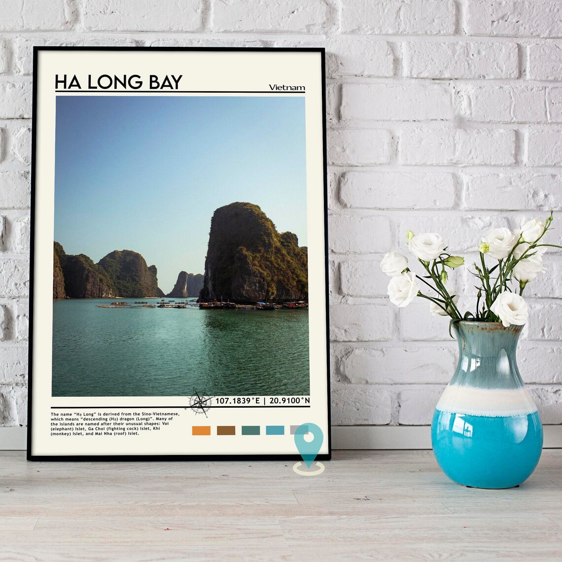 Ha Long Bay Print Vintage Poster Ha Long Bay Wall Art Ha Long Bay Poster Ha Long Bay Photo Ha Long Bay Poster Print Vietnam Poster - Image 5