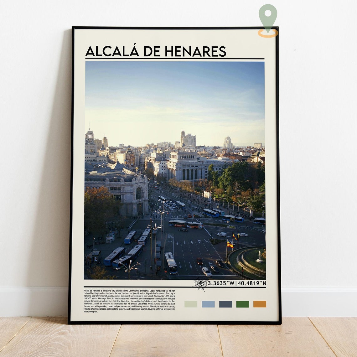 Madrid Spain Bustling Grand City Square Aerial Cibeles Photo Poster - Image 4