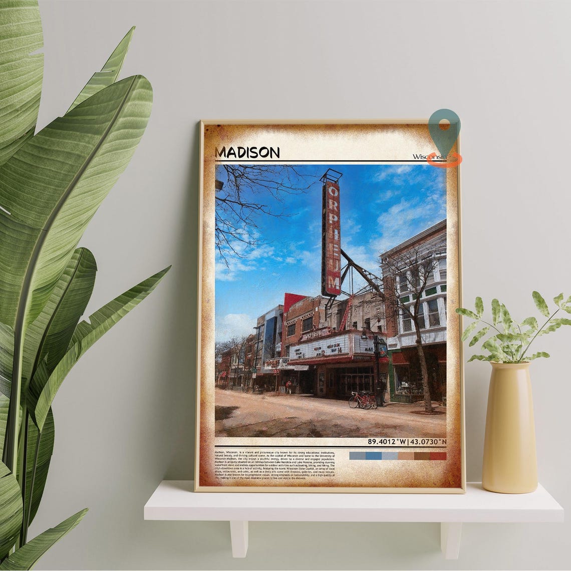 Madison Wisconsin Orpheum Theatre Downtown Street Landmark Poster - Image 5