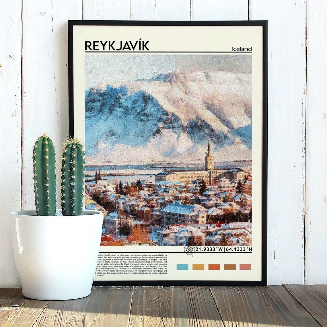 Reykjavik Print Reykjavik Poster Reykjavik Wall Art Reykjavik Travel Print Reykjavik Art Print Reykjavik Artwork Iceland Art Print - Image 3