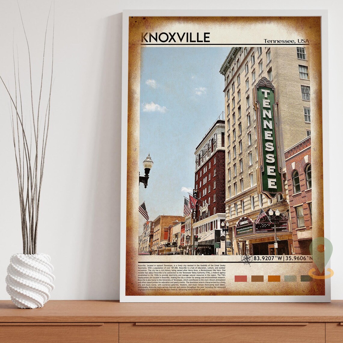 Knoxville Tennessee Theatre Marquee Vintage City Travel Poster - Image 4