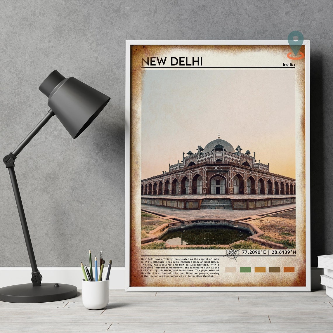 New Delhi Print New Delhi Art New Delhi Poster New Delhi Photo New Delhi Poster Print New Delhi Painting India Poster Vintage Poster - Image 5