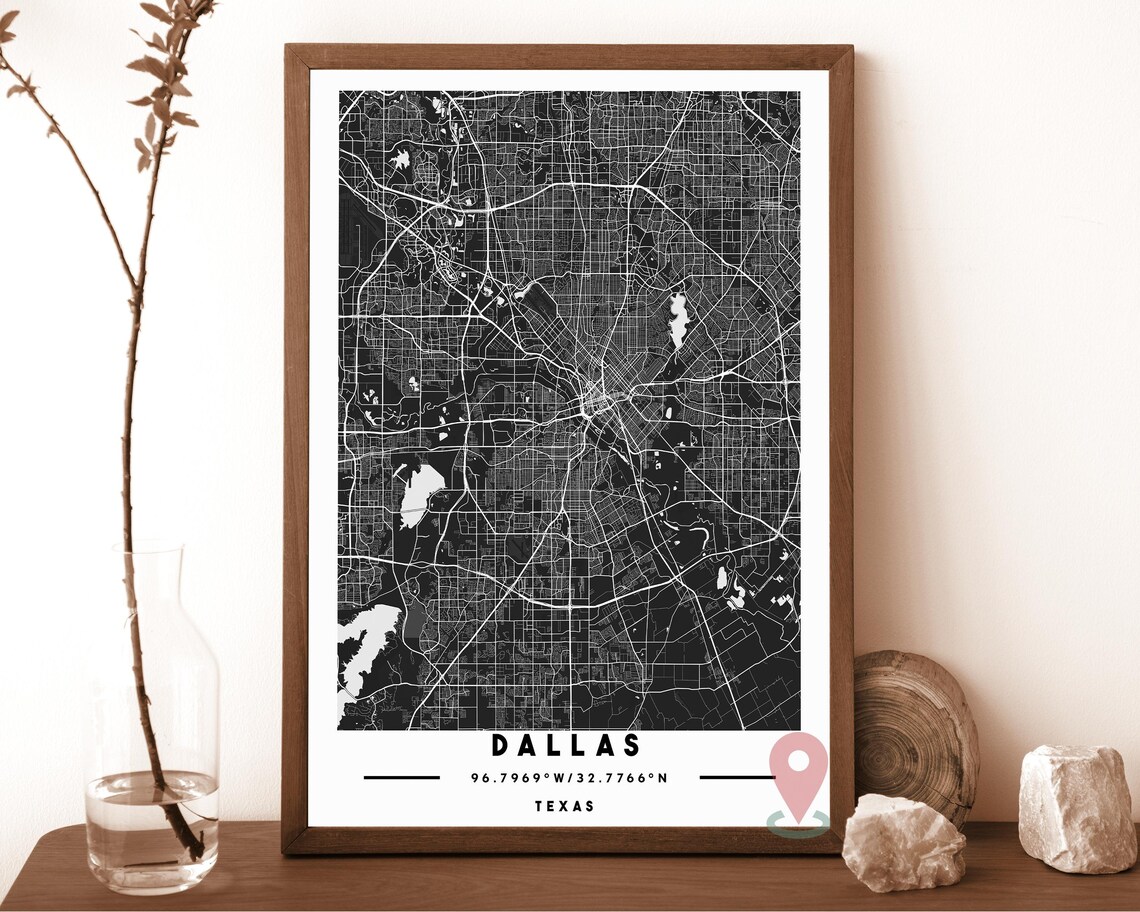 Dallas Map Dallas Map Print Dallas Wall Art Dallas Travel Poster Dallas Poster Dallas Photo Dallas City Map Dallas Texas