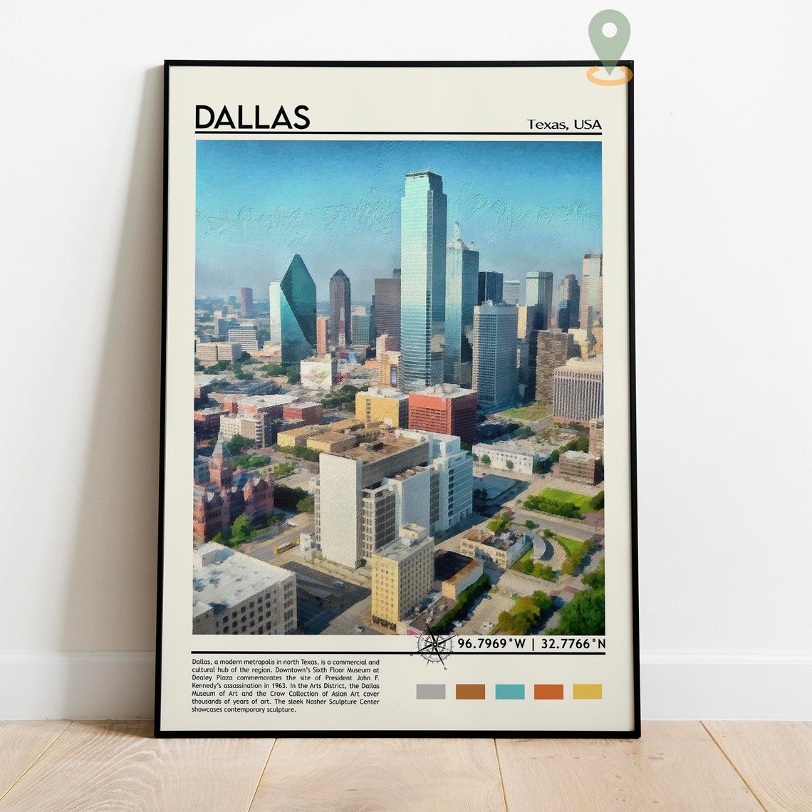 Dallas Texas Downtown Skyline Travel Photo Poster Home Decor Art - Image 5