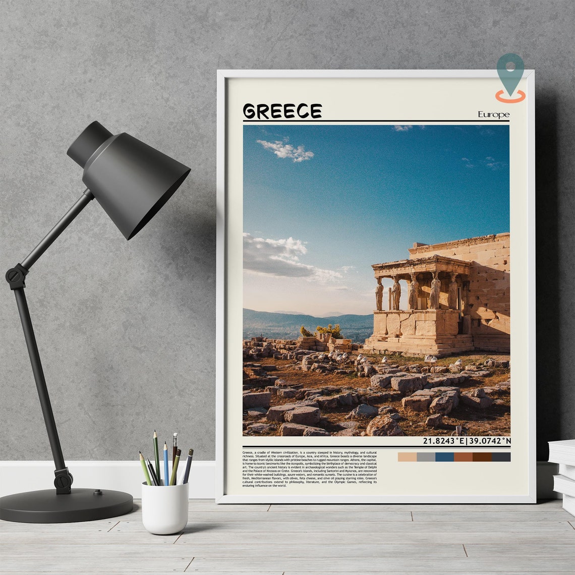 Greece Athens Acropolis Erechtheion Ancient Ruins Travel Poster - Image 2