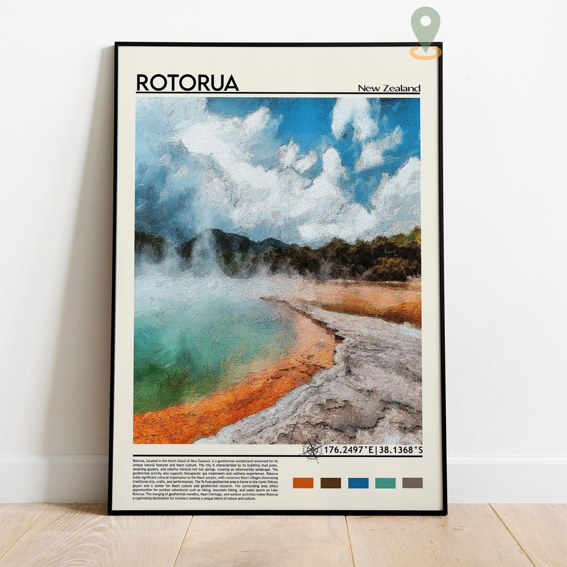 Rotorua Print Rotorua Poster Rotorua Wall Art Rotorua Travel Print Rotorua Art Print Rotorua Artwork Rotorua Photo New Zealand Print - Image 2