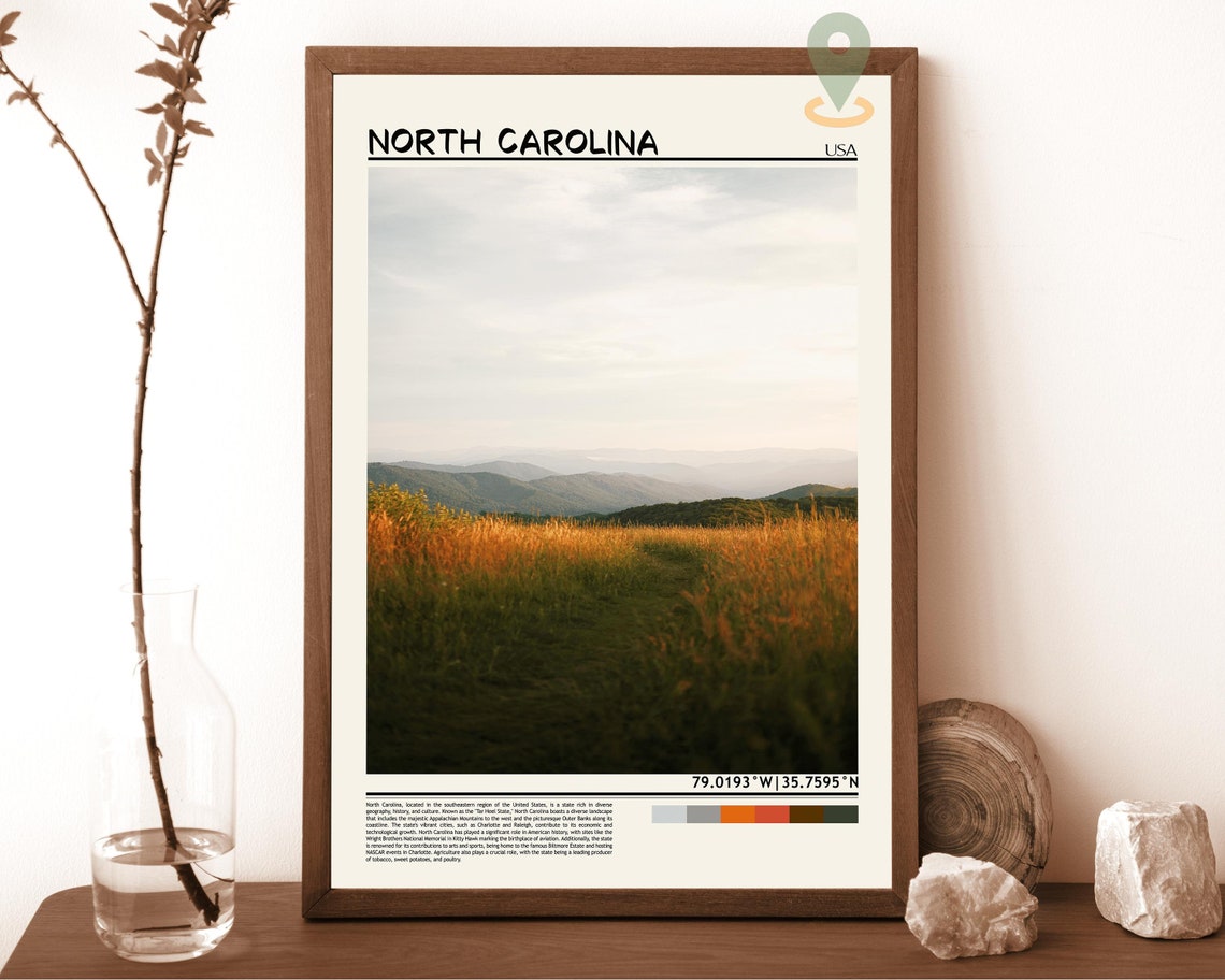 North Carolina Blue Ridge Mountains Meadow Sunset Nature Poster