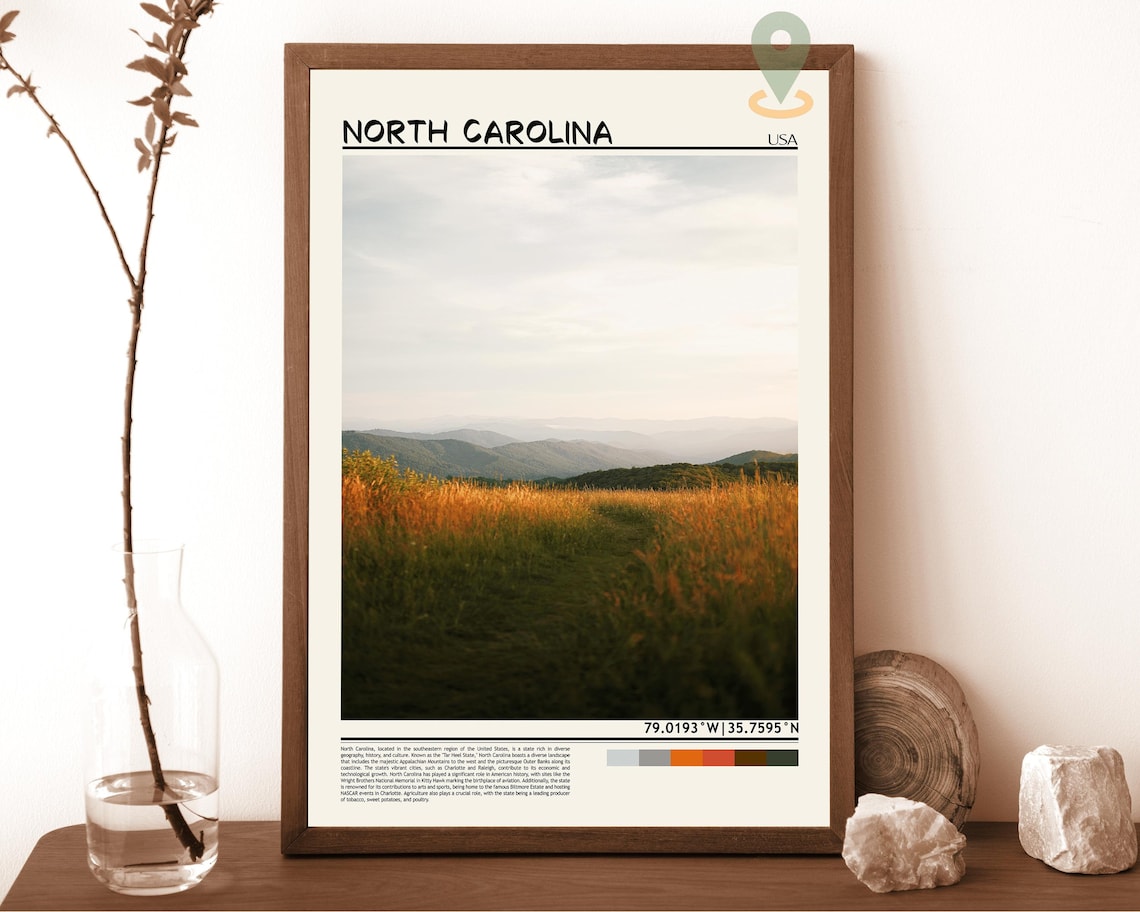 North Carolina Print North Carolina Wall Art North Carolina Poster North Carolina Photo North Carolina State Raleigh North Carolina