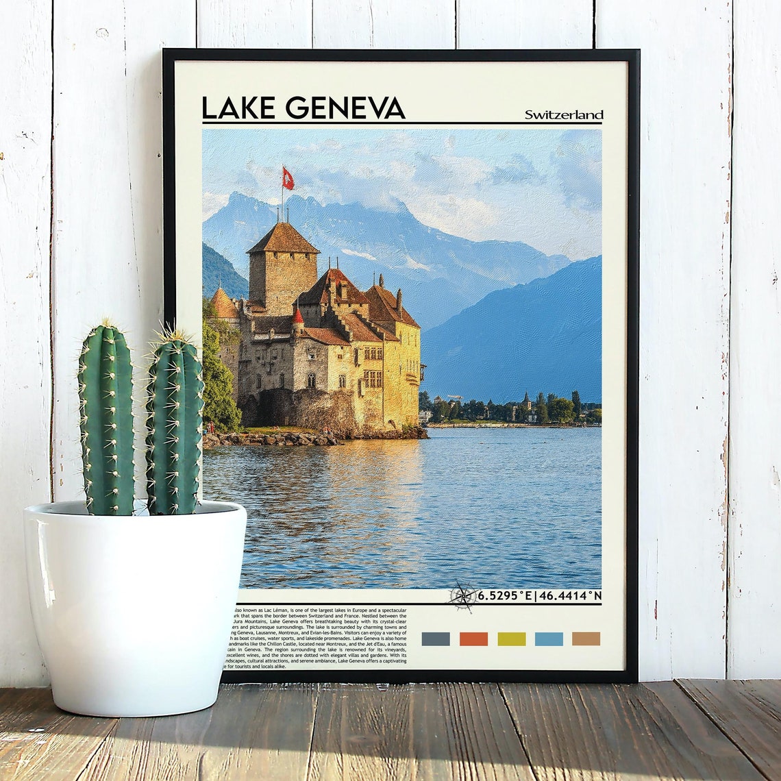 Lake Geneva Print Lake Geneva Poster Lake Geneva Wall Art Lake Geneva Travel Lake Geneva Art Print Lake Geneva Artwork Lake Geneva - Image 3
