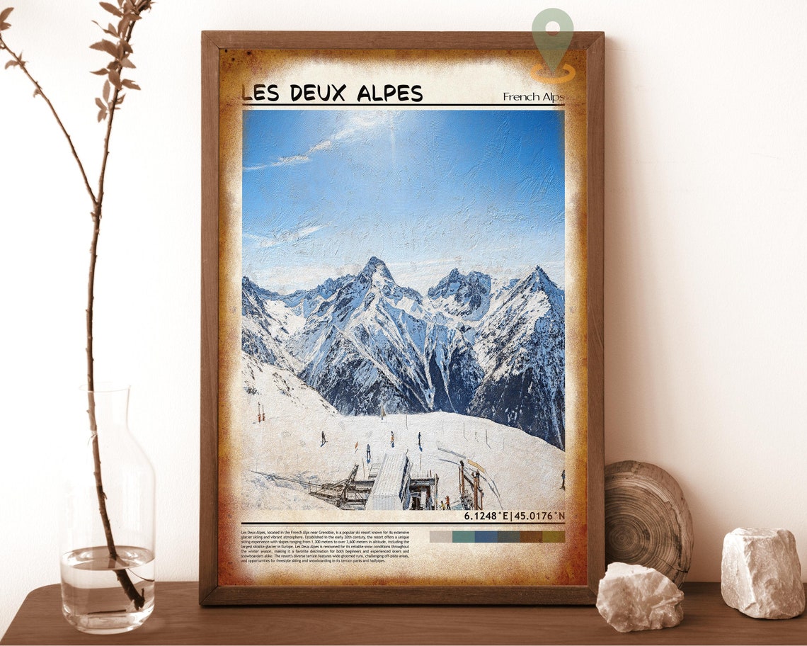 Les Deux Alpes Print Les Deux Alpes Poster Les Deux Alpes Wall Art Les Deux Alpes Travel Print Les Deux Alpes Art Print France Poster - Image 6