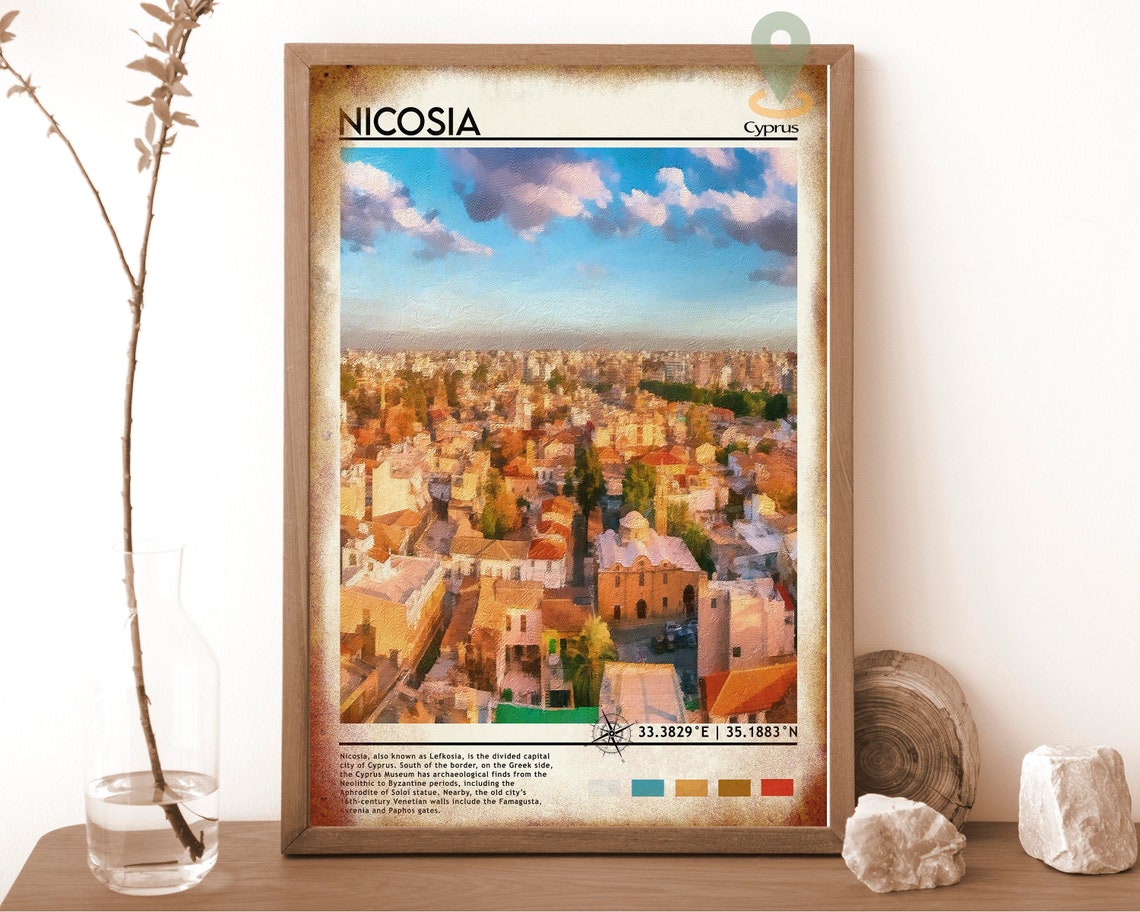 Nicosia Travel Print Vintage Poster Nicosia Art Nicosia Poster Nicosia Photo Nicosia Poster Print Nicosia Wall Art Cyprus Poster - Image 6