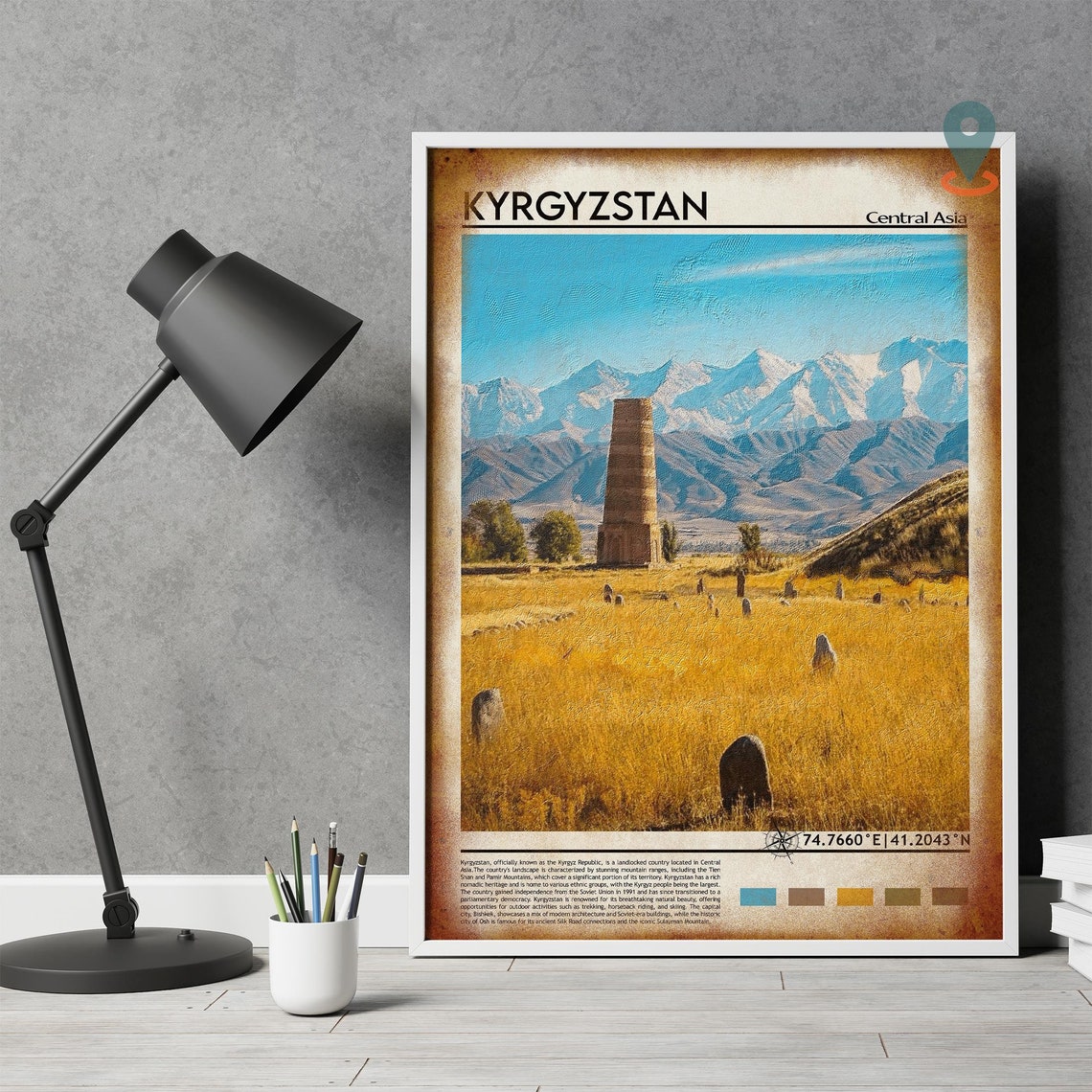 Kyrgyzstan Print Kyrgyzstan Poster Kyrgyzstan Wall Art Kyrgyzstan Travel Kyrgyzstan Art Print Kyrgyzstan Artwork Bishkek Print Art - Image 4