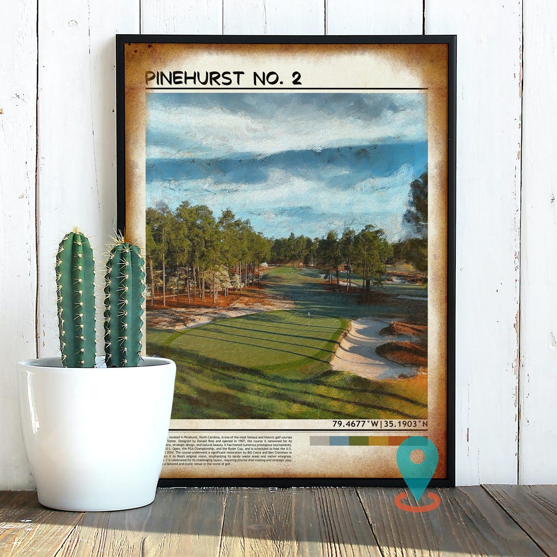 Pinehurst No 2 North Carolina Golf Course Fairway Sunset Art Poster - Image 2