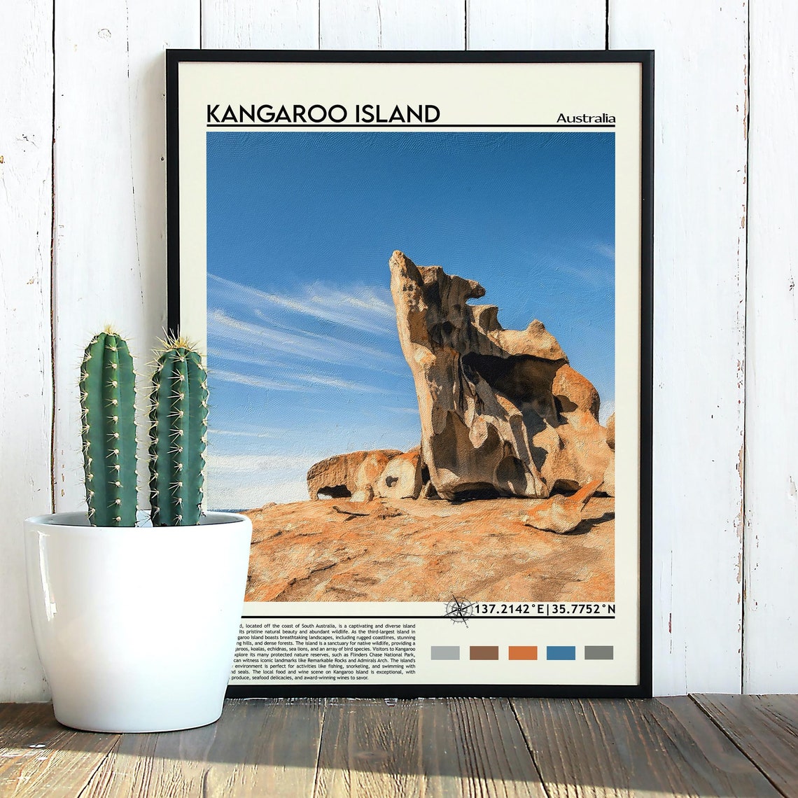 Kangaroo Island Australia Remarkable Rocks Coastal Travel Poster - Image 3