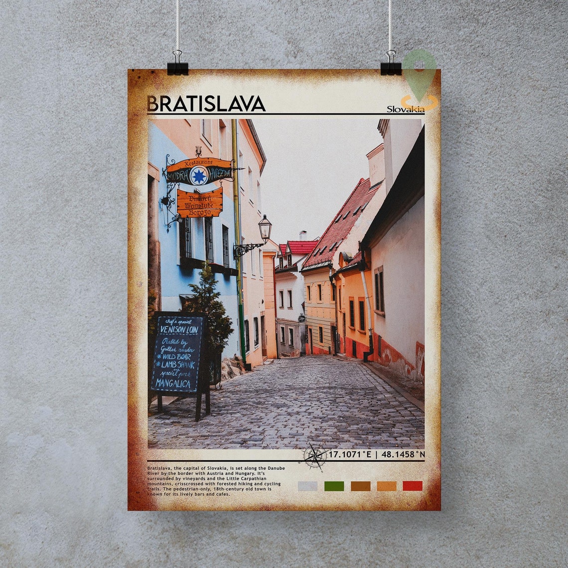 Bratislava Slovakia Old Town Cobblestone Street Travel Poster - Image 4