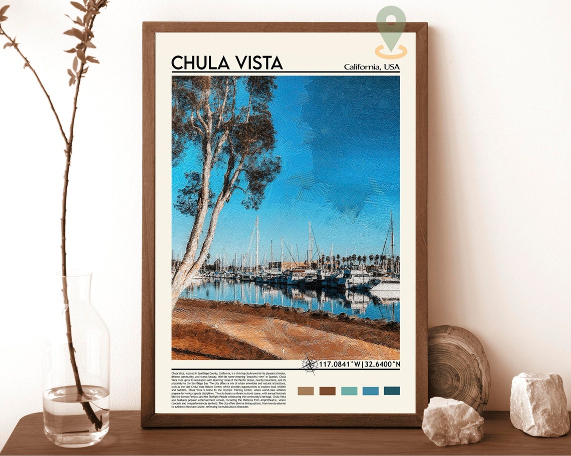 Chula Vista Print Chula Vista Poster Chula Vista Wall Art Chula Vista Travel Print Chula Vista Art Print San Diego Print Chula Vista