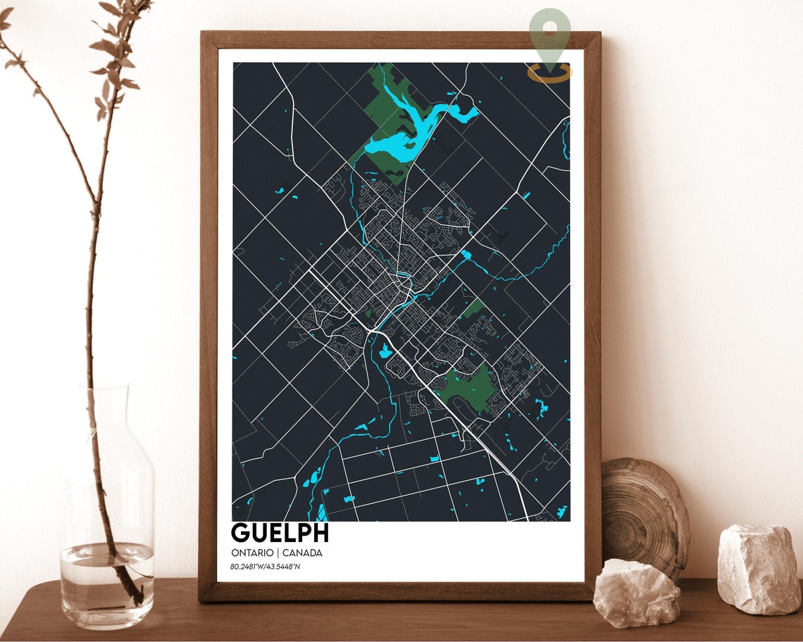 Guelph Ontario Canada Light Gray Minimalist City Map Home Decor Poster - Image 5