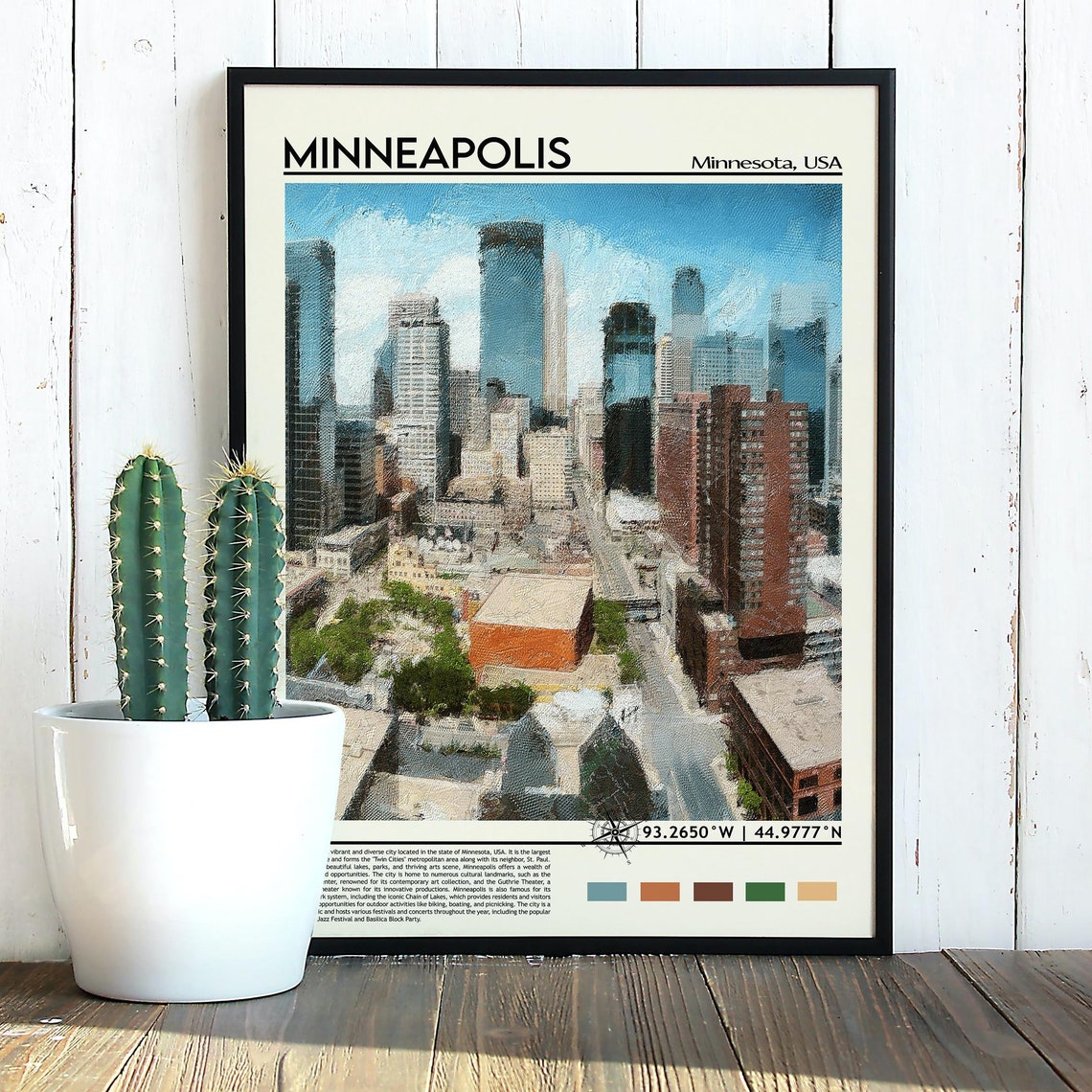 Minneapolis Minnesota Skyline Downtown Skyscraper City USA Poster - Image 5