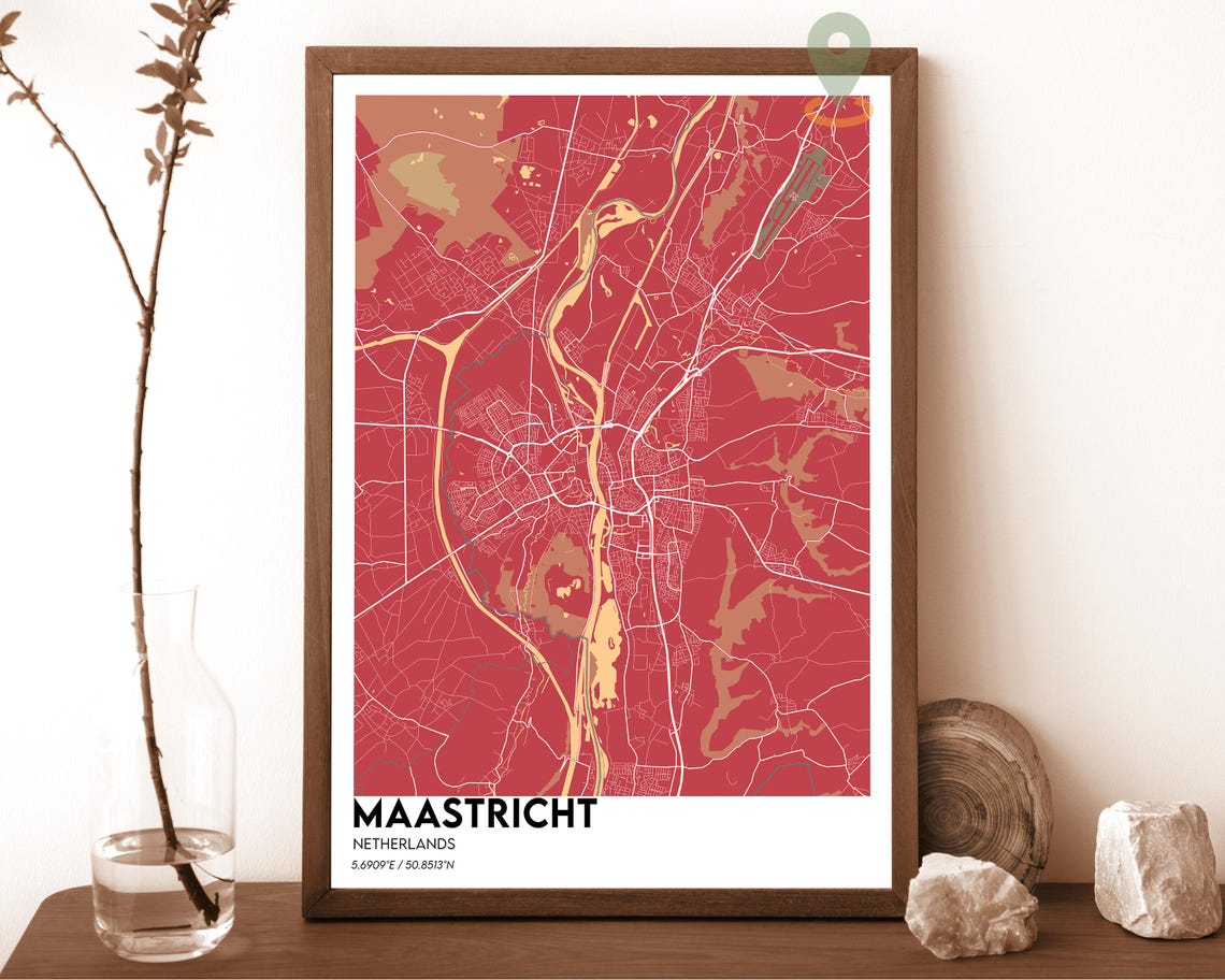 Maastricht Netherlands Midnight Neon City Street Map Art Poster - Image 2