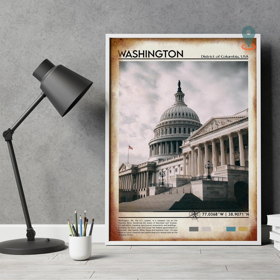 Washington DC US Capitol Building Photo Landmark Travel Wall Art - Image 4