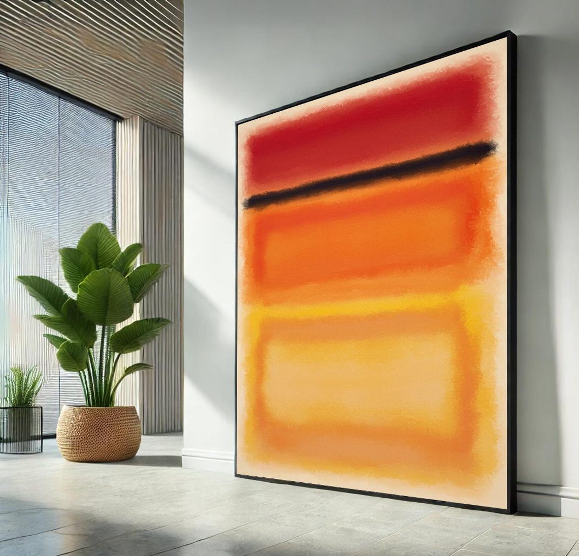 Rothko Style Red Orange Glow Abstract Warm Gradient Color Field Print