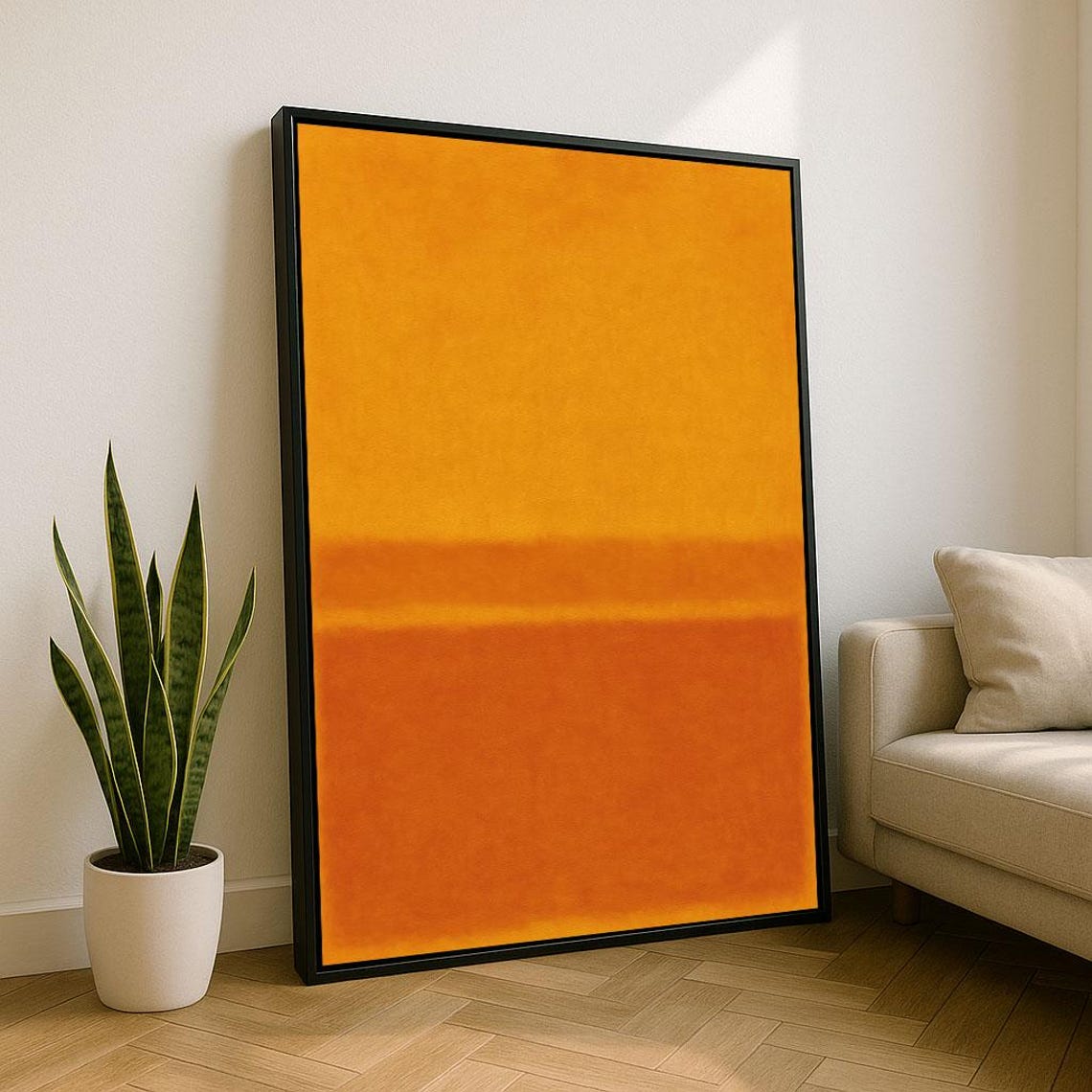 Bold Orange Rothko Style Color Field Abstract Painting Poster