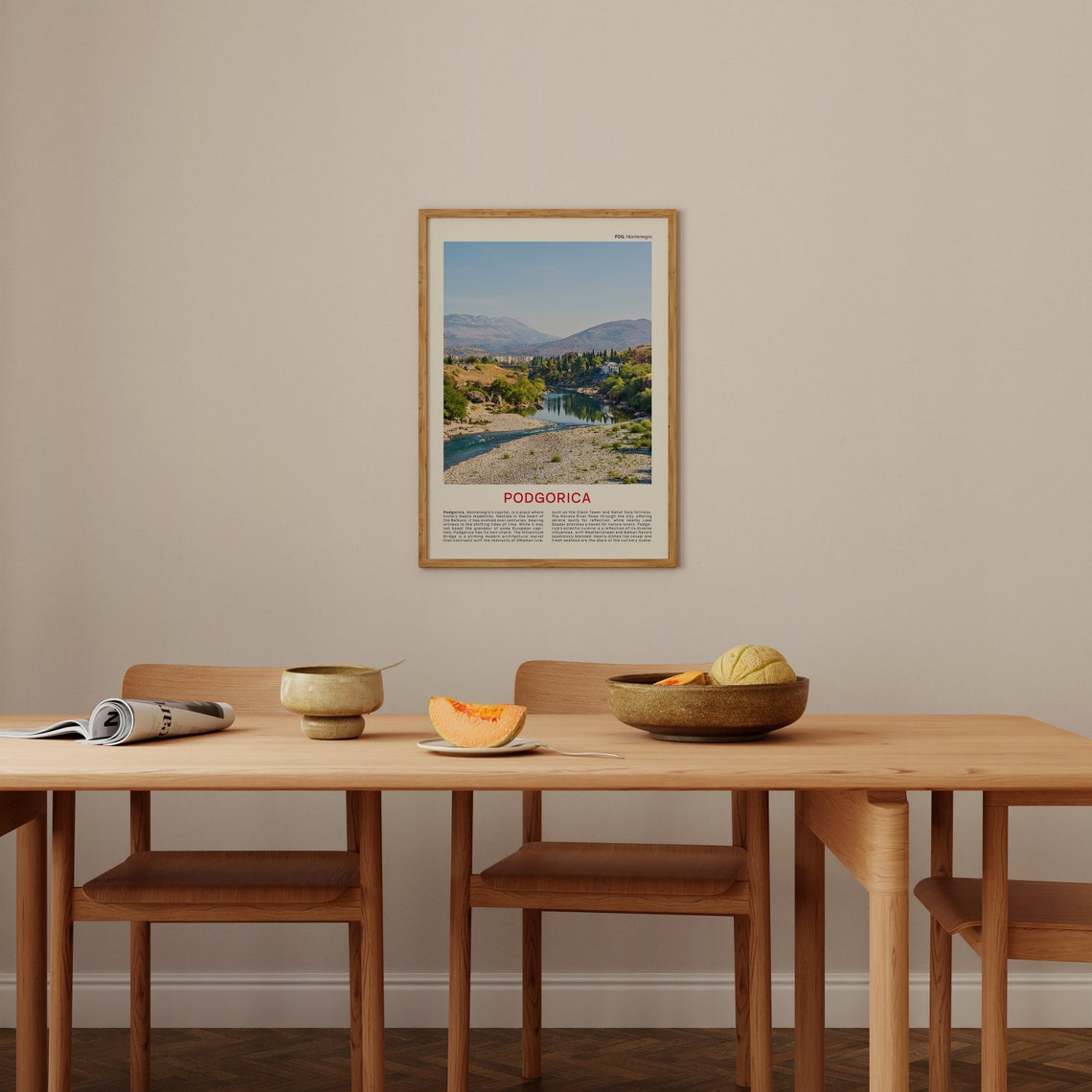 Podgorica Moraca River Valley Montenegro Capital Travel Poster - Image 4