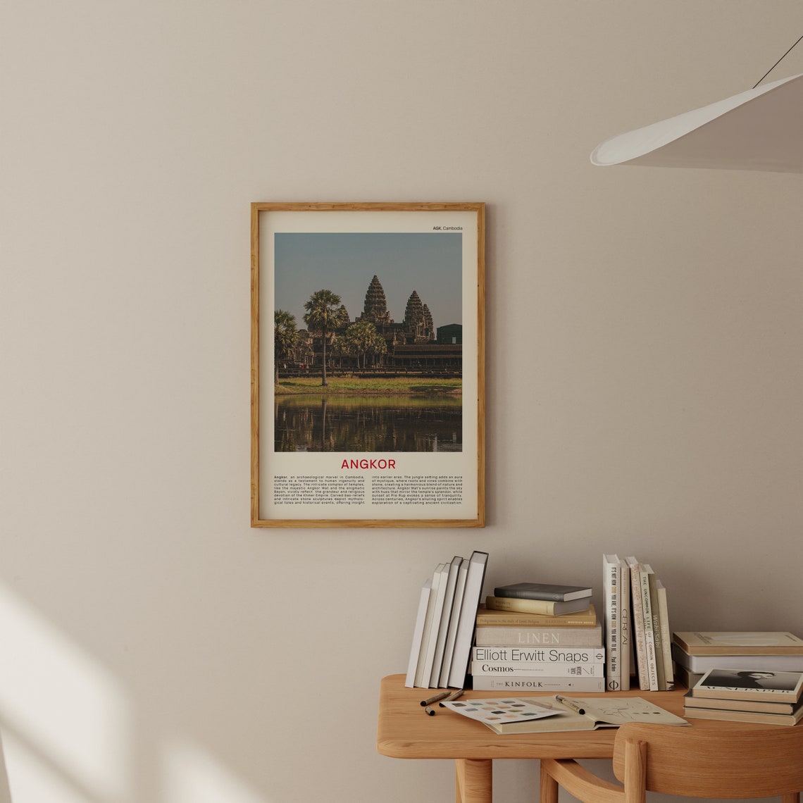Minimalist Angkor Travel Photo Poster Featuring Angkor Wat Reflected - Image 2