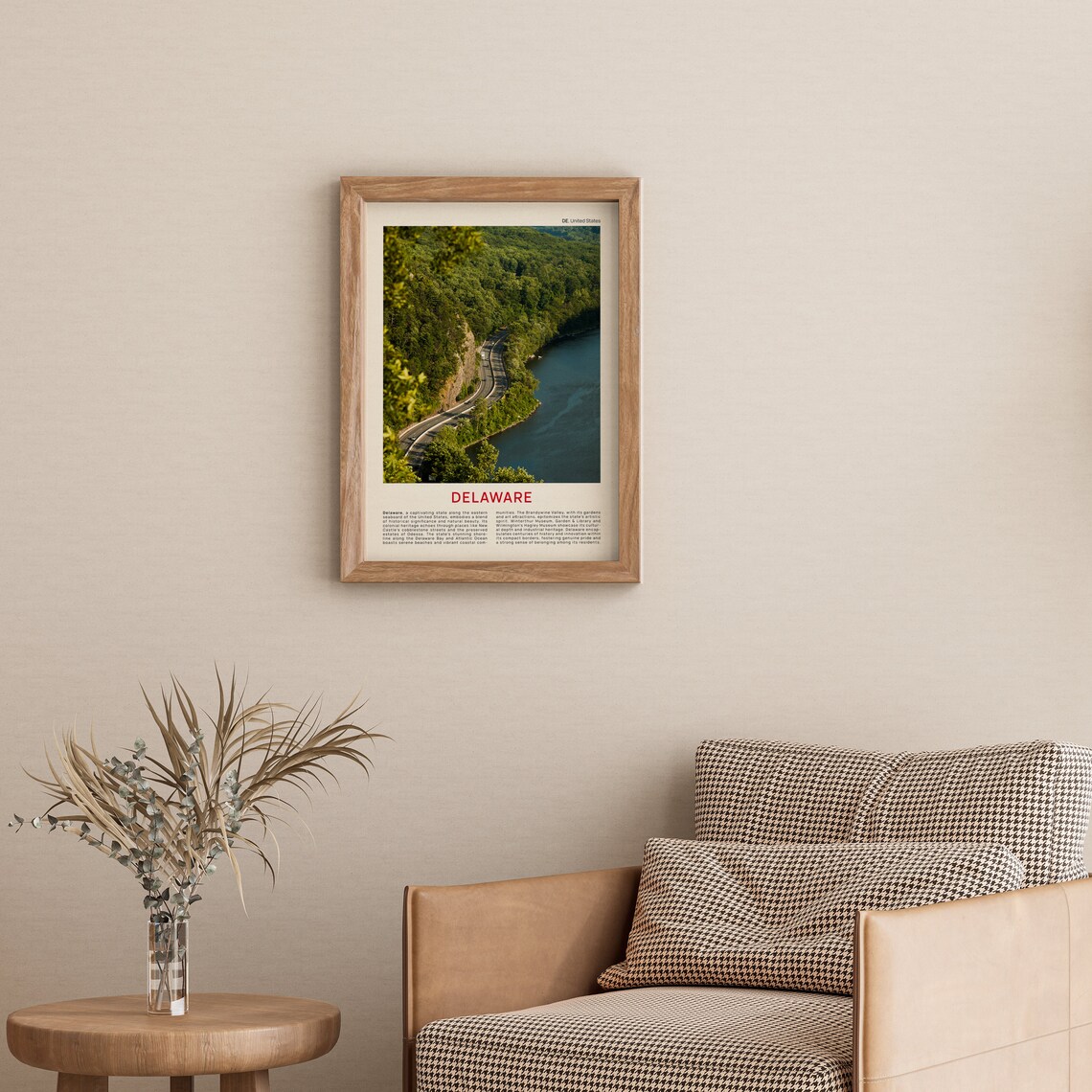 Minimalist Delaware Travel Photo Poster Featuring a Forest River Road - Image 3