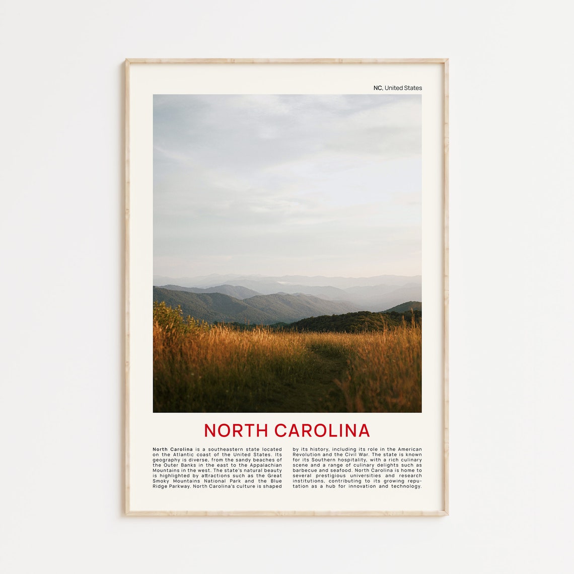North Carolina Print Film Photo North Carolina Wall Art North Carolina Poster North Carolina Photo North Carolina Poster Print Usa
