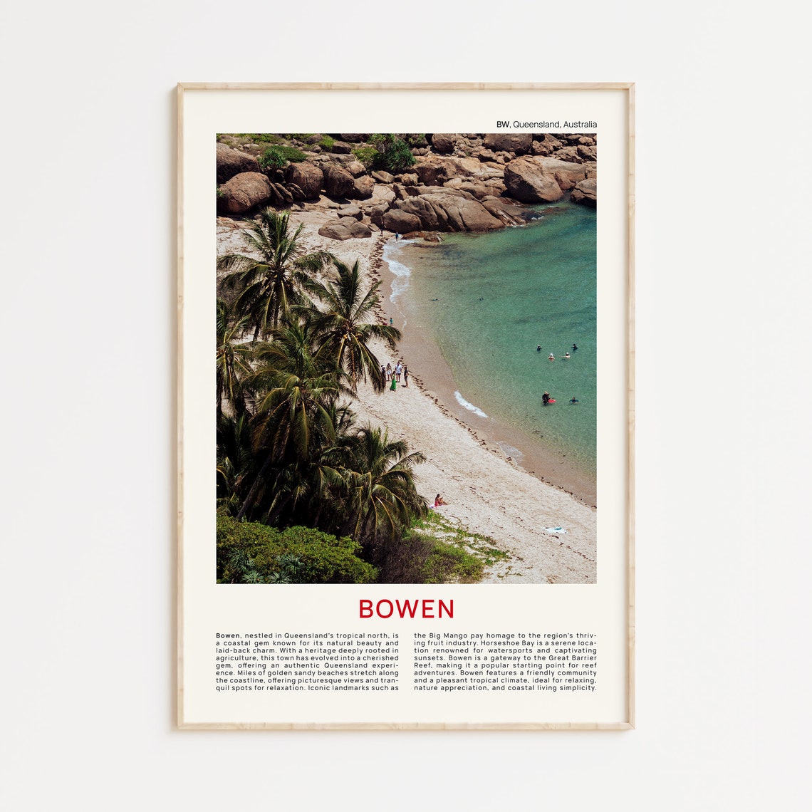 Bowen Horseshoe Bay Tropical Beach Queensland Australia Print
