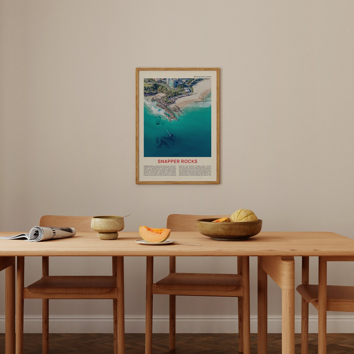 Snapper Rocks Surf Coast Turquoise Aerial Beach Scene Film Poster - Image 4