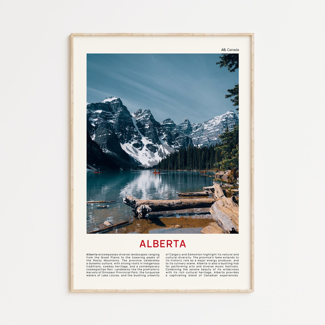 Alberta Rocky Mountains Snowy Lake Film Photography Travel Poster