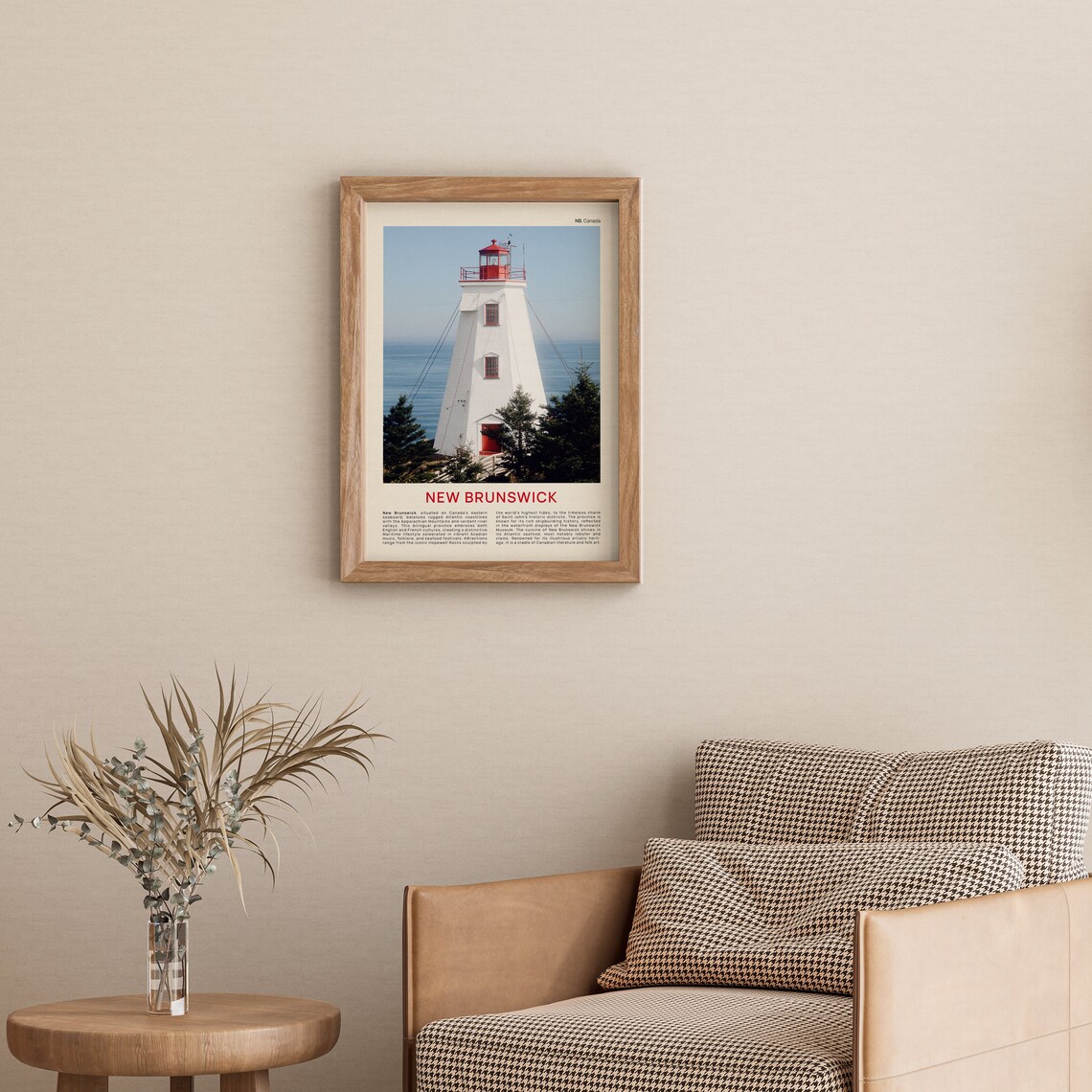 New Brunswick Red White Lighthouse Atlantic Canada Coastal Print - Image 3