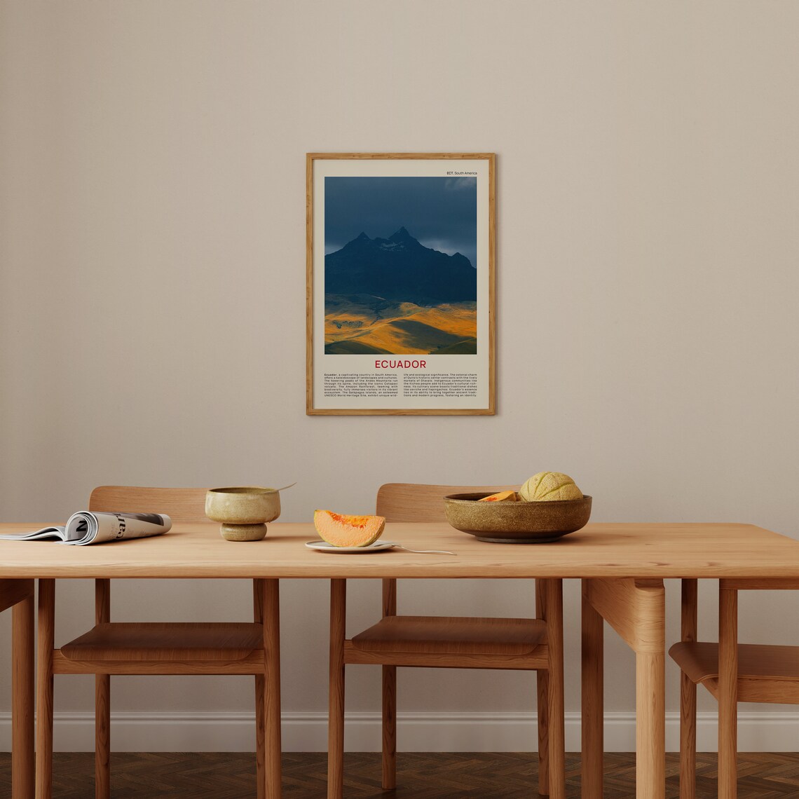 Minimalist Ecuador Travel Photo Poster Featuring Cotopaxi Volcano at Dusk - Image 4