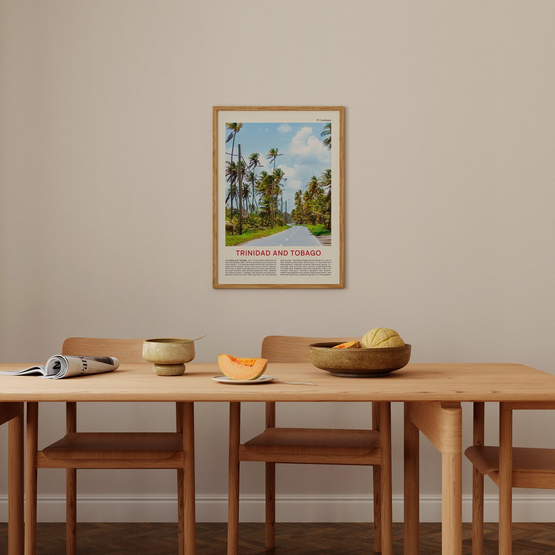 Trinidad and Tobago Palm Lined Tropical Road Caribbean Island Poster - Image 4