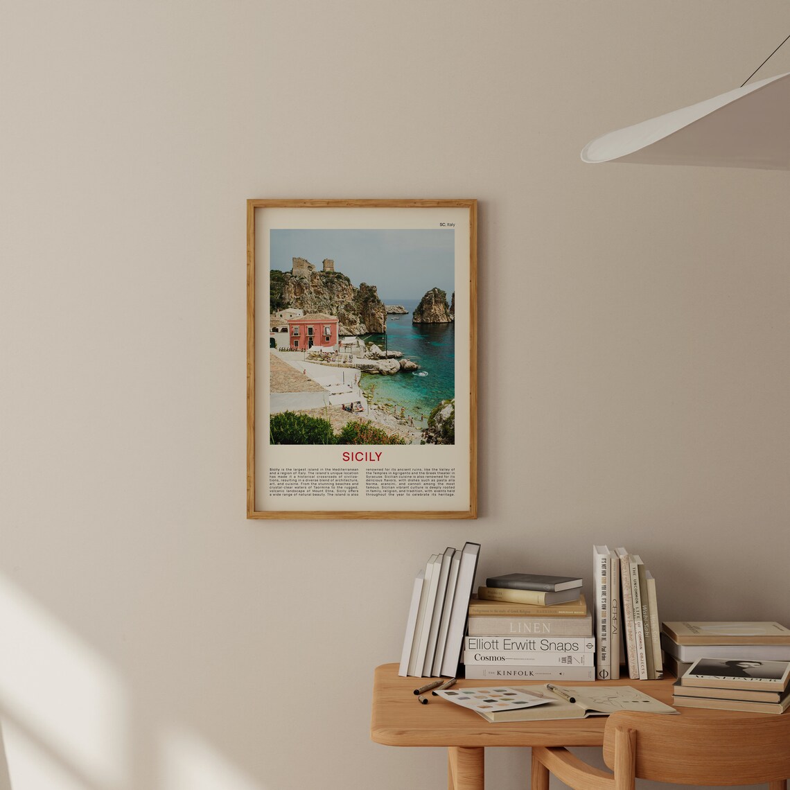 Sicily Rocky Coast Cliffs Turquoise Sea Italy Photography Poster - Image 2